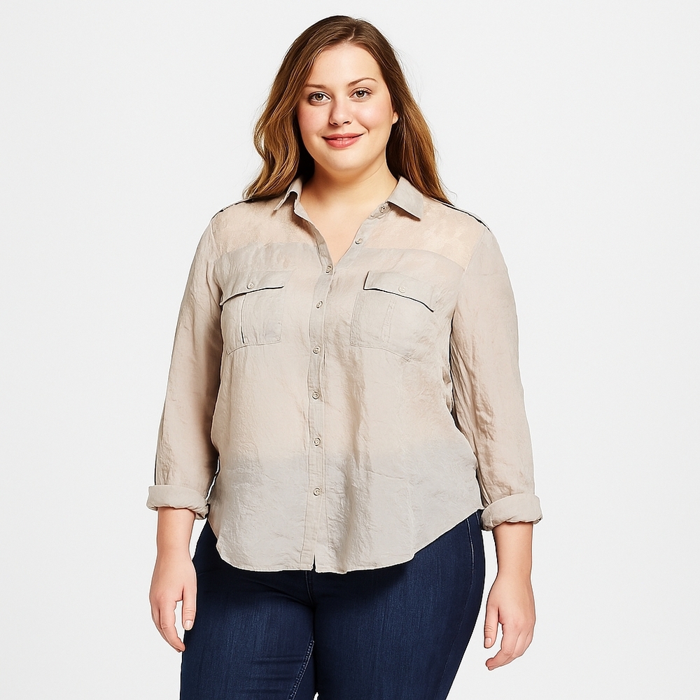 Rouge Lace Tan Longsleeve Top